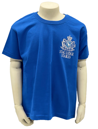 Stag Lodge Embroided Logo T-shirt - Blue