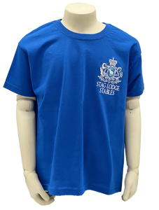 Stag Lodge Embroided Logo T-shirt - Blue